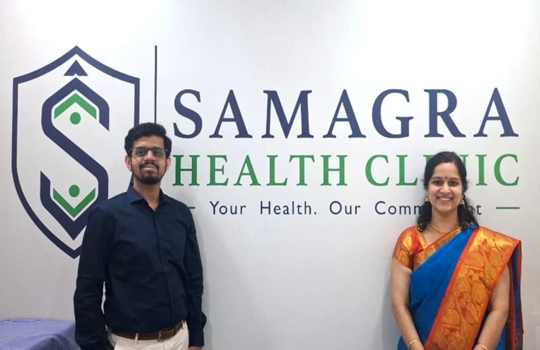 Physician and pulmonologist in Suchitra examining a patient at Samagra Health Clinic